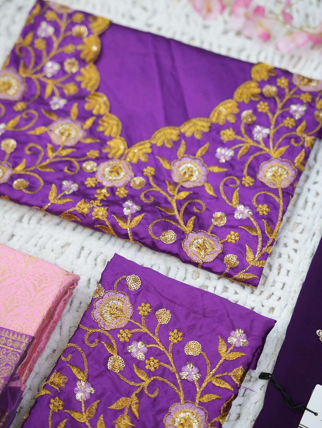 women self design south indian style unstitched lehenga choli - 22240887 -  Standard Image - 3