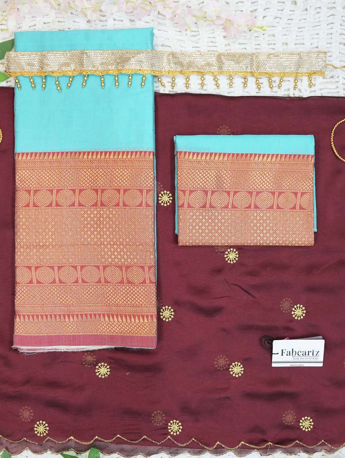 women self design south indian style unstitched lehenga choli - 22240888 -  Standard Image - 3