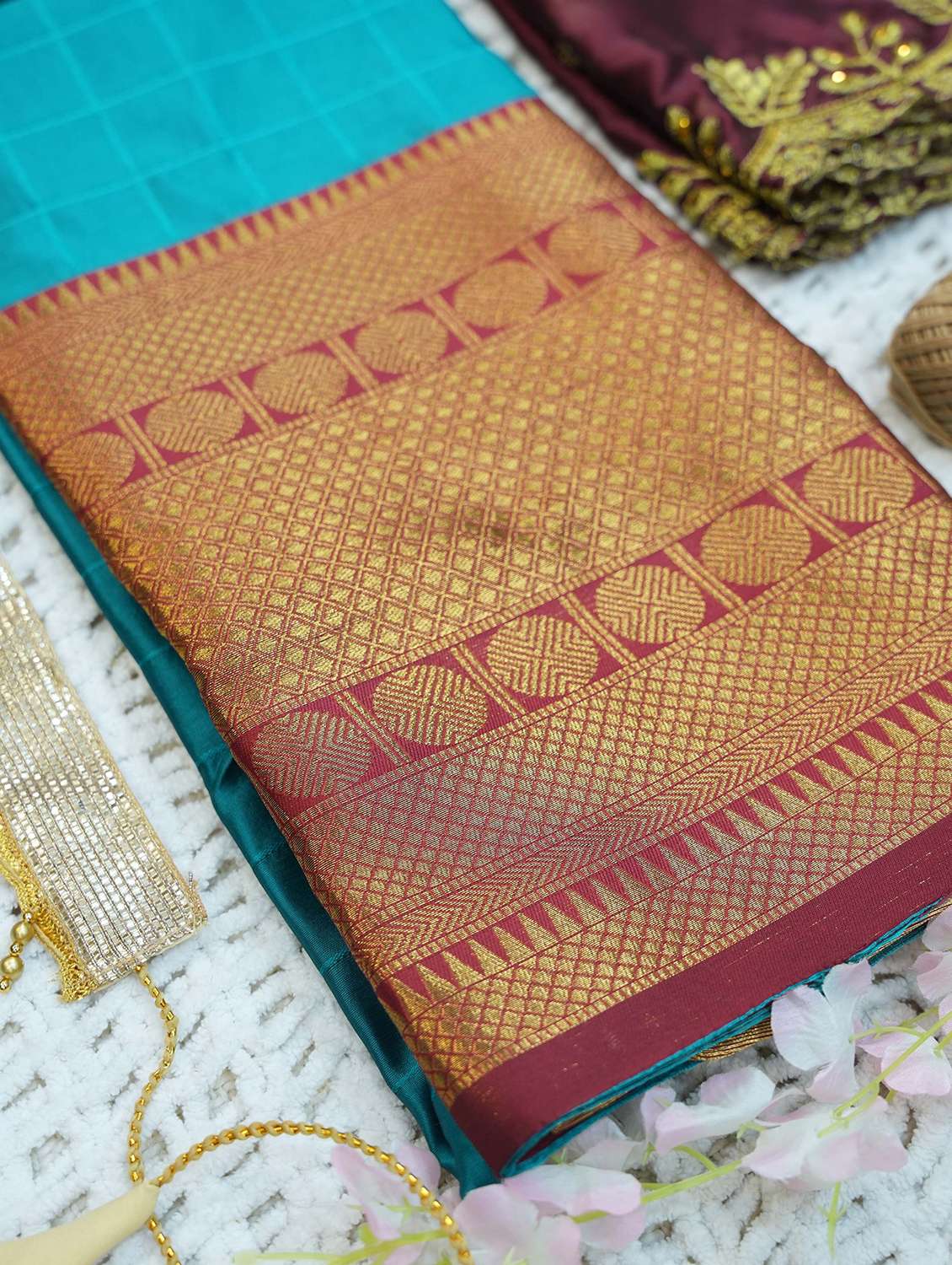 women self design south indian style unstitched lehenga choli - 22240894 -  Standard Image - 3