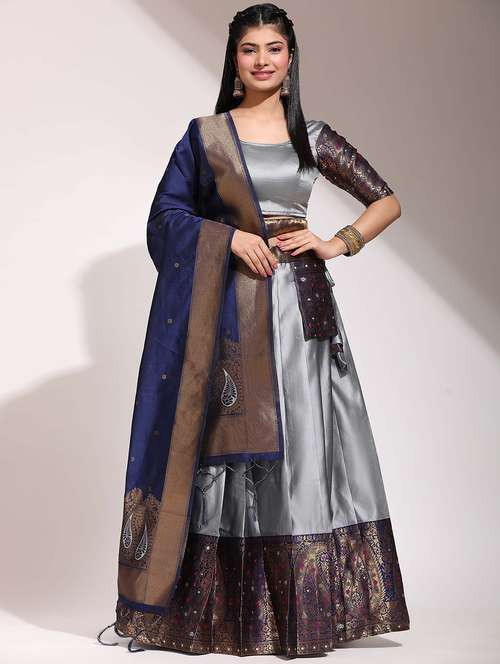 women self design south indian style unstitched lehenga choli - 22240896 -  Standard Image - 0