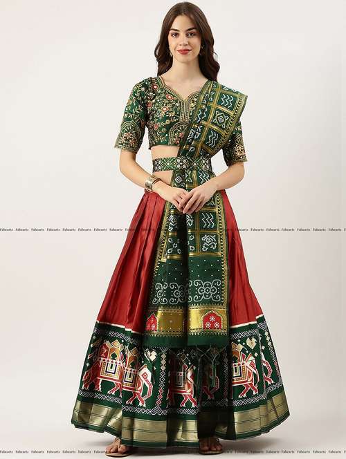 women printed stitched lehenga choli - 22240904 -  Standard Image - 0
