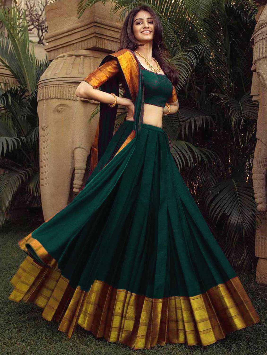 women self design unstitched lehenga choli