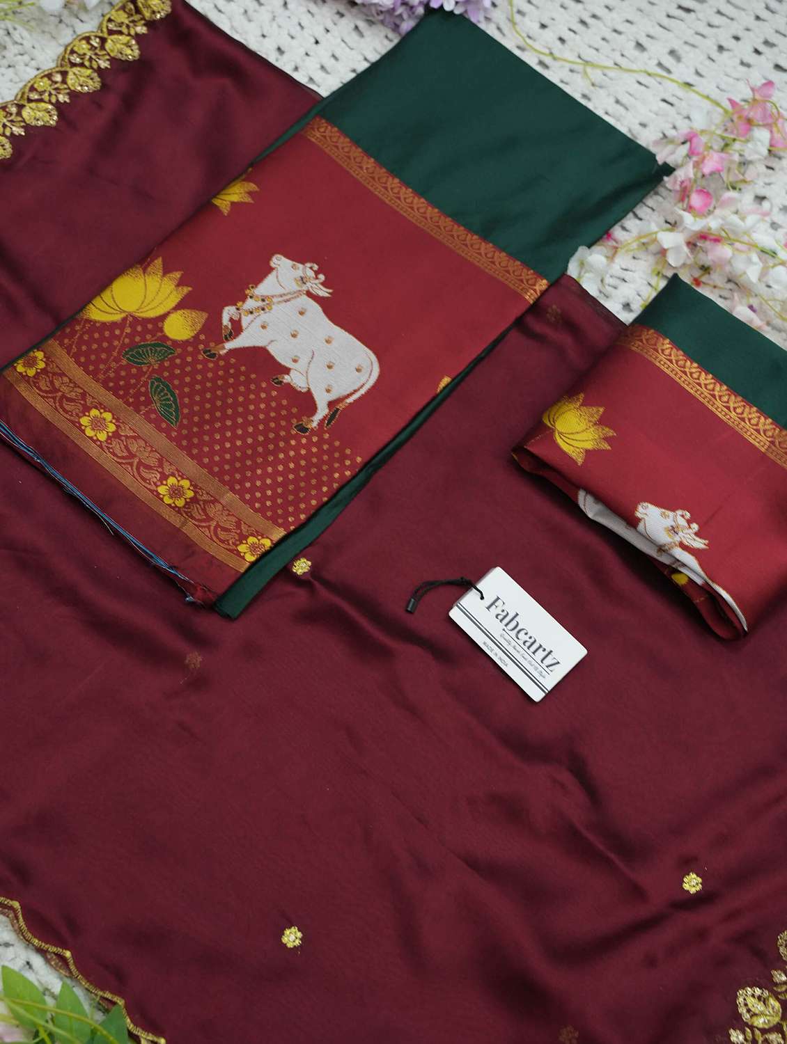 women self design south indian style unstitched lehenga choli - 22240942 -  Standard Image - 3