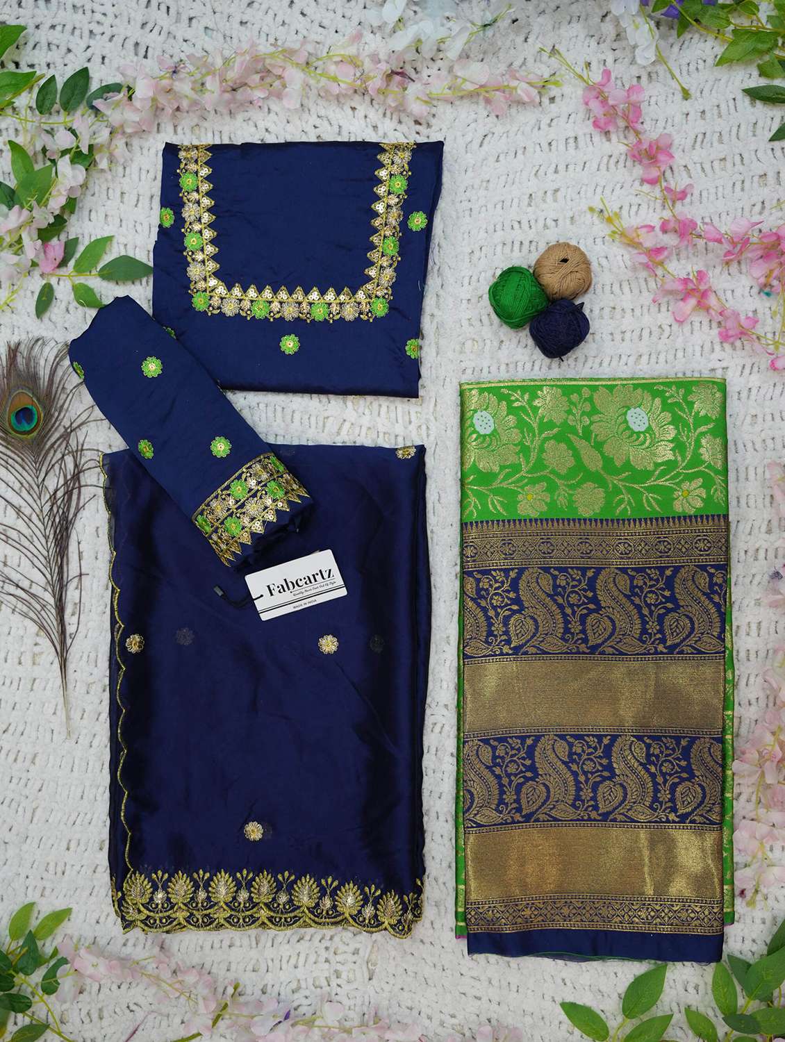 women self design south indian style unstitched lehenga choli - 22240944 -  Standard Image - 3