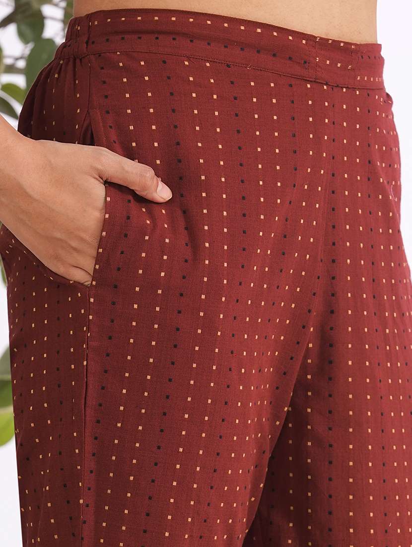 women placement print three quarter sleeve kurta pant set - 22240950 -  Standard Image - 8