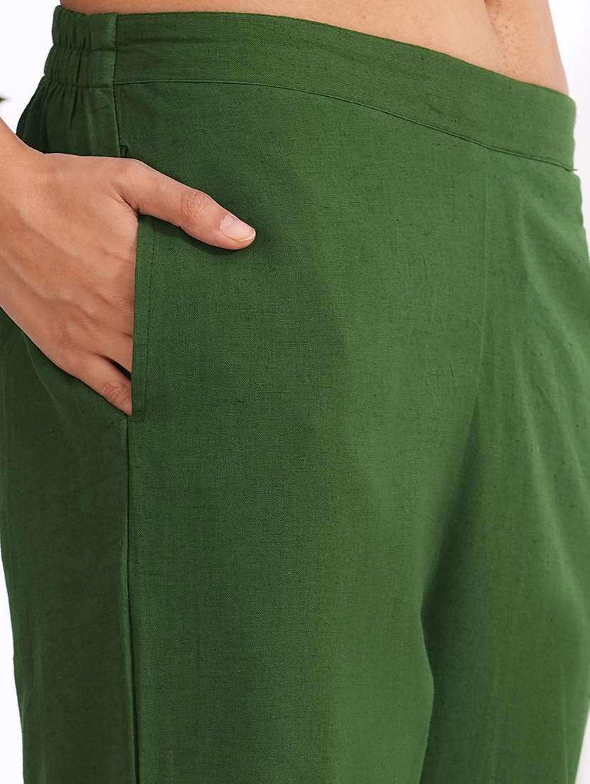 women solid with work three quarter sleeve kurta pant with dupatta set - 22240958 -  Standard Image - 8