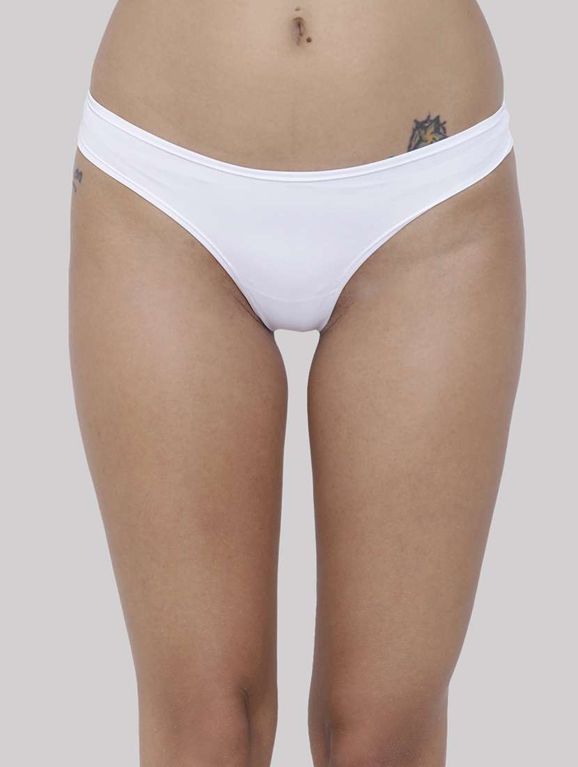 women solid low rise thong panty