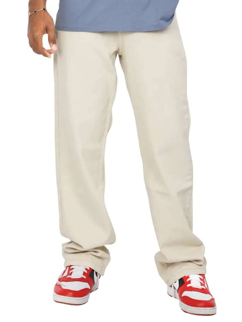 men solid mid rise baggy jean