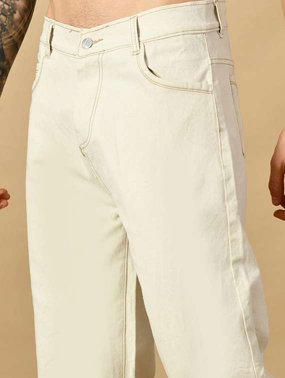 men plain mid rise relaxed fit jeans - 22241007 -  Standard Image - 3