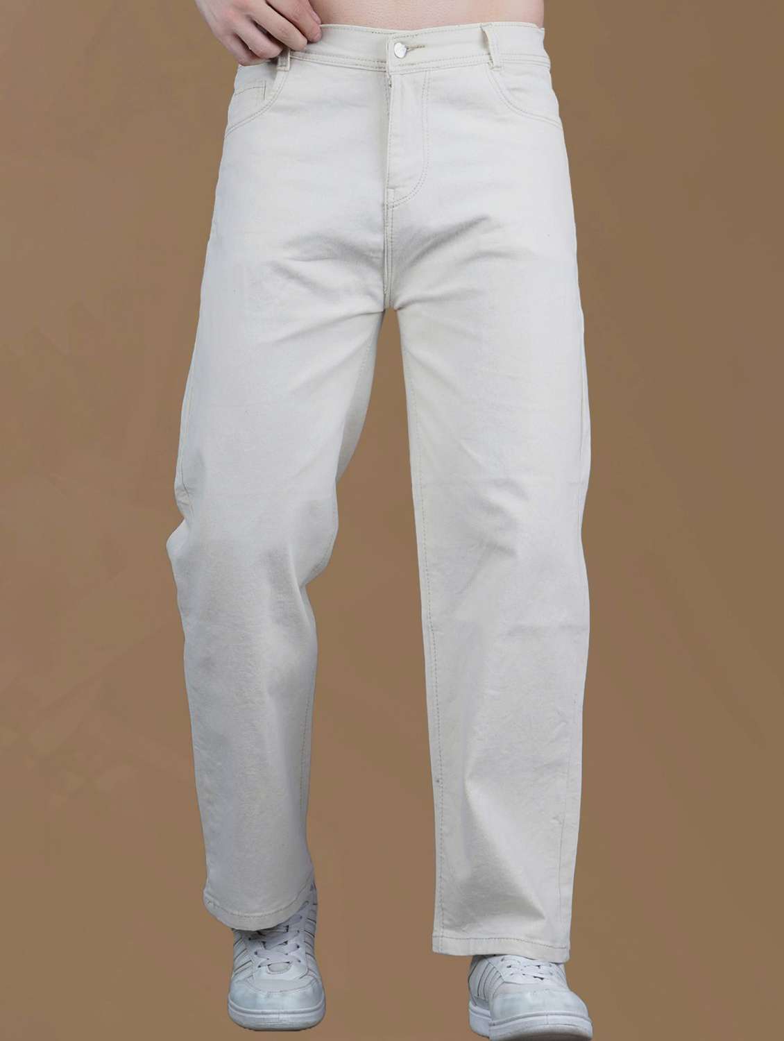 men plain mid rise relaxed fit jeans