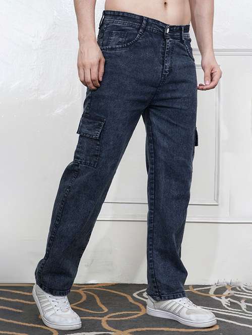 men solid mid rise regular fit cargo - 22241043 -  Standard Image - 0