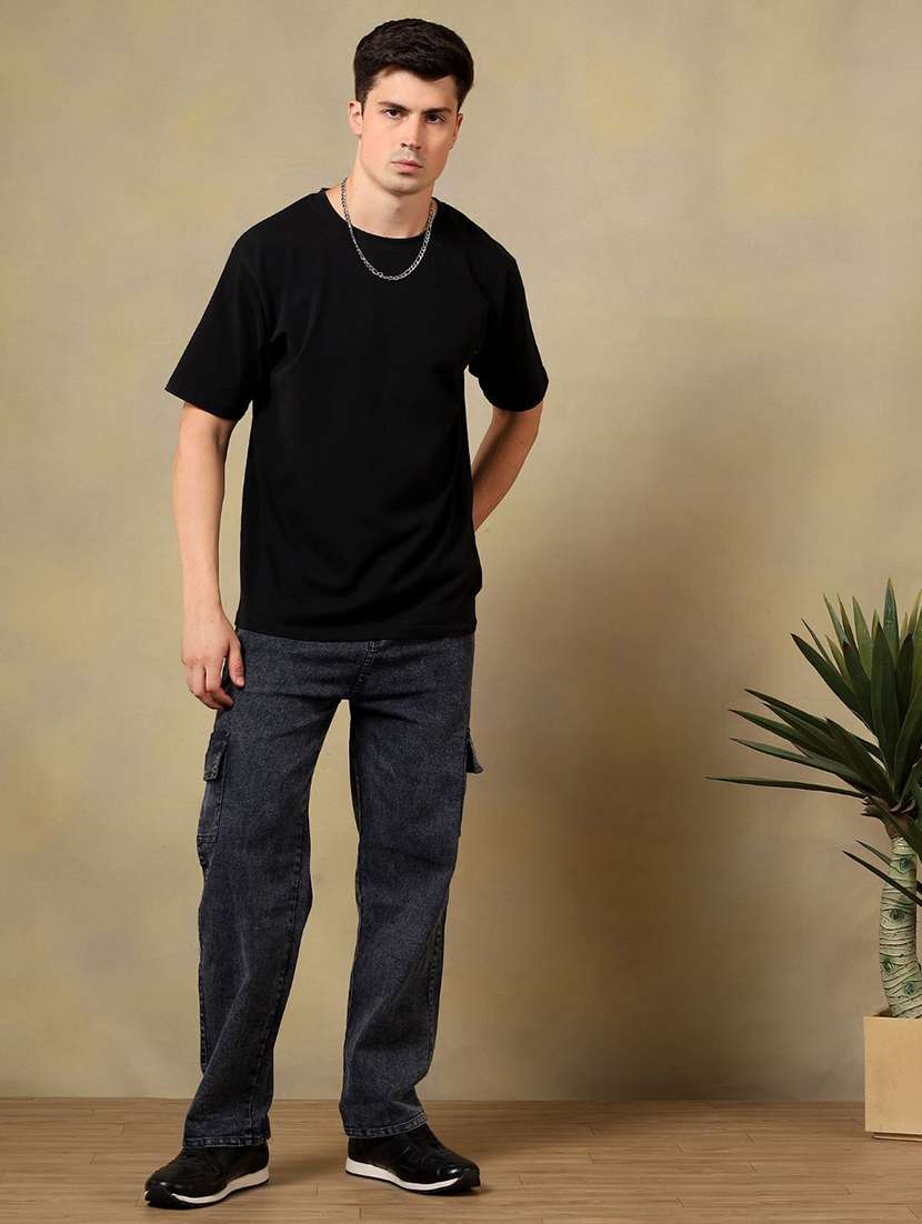 men solid mid rise regular fit cargo - 22241048 -  Standard Image - 3