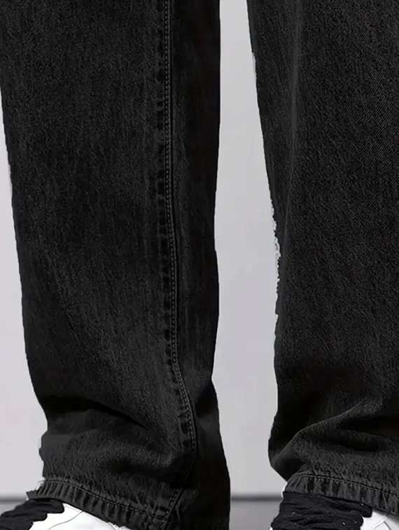 men plain mid rise baggy jeans - 22241061 -  Standard Image - 3
