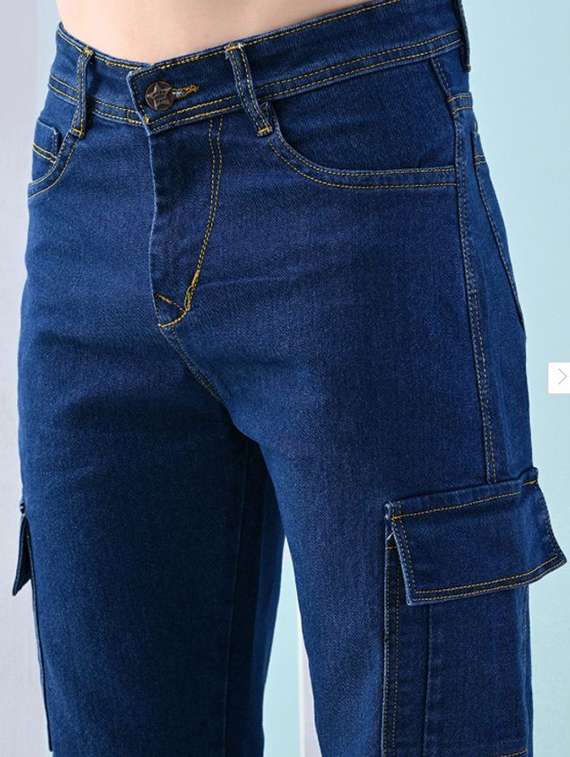 men solid mid rise regular fit cargo - 22241073 -  Standard Image - 3