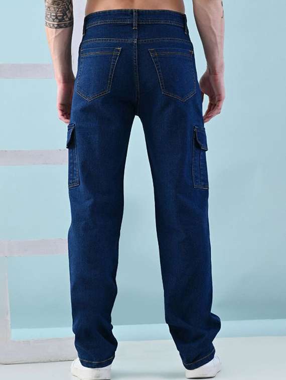 Men Solid Mid Rise Regular Fit Cargo - 22241073 -  Standard Image - 3