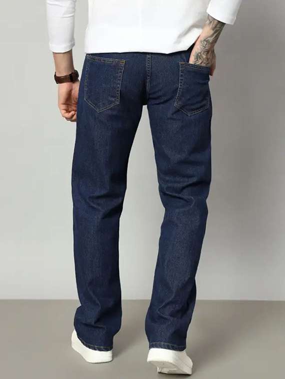 men plain mid rise relaxed fit jeans - 22241110 -  Standard Image - 3