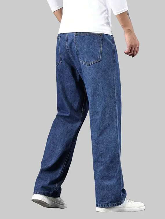 men plain mid rise relaxed fit jeans - 22241113 -  Standard Image - 3