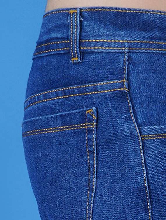 men plain mid rise straight fit jeans - 22241126 -  Standard Image - 3