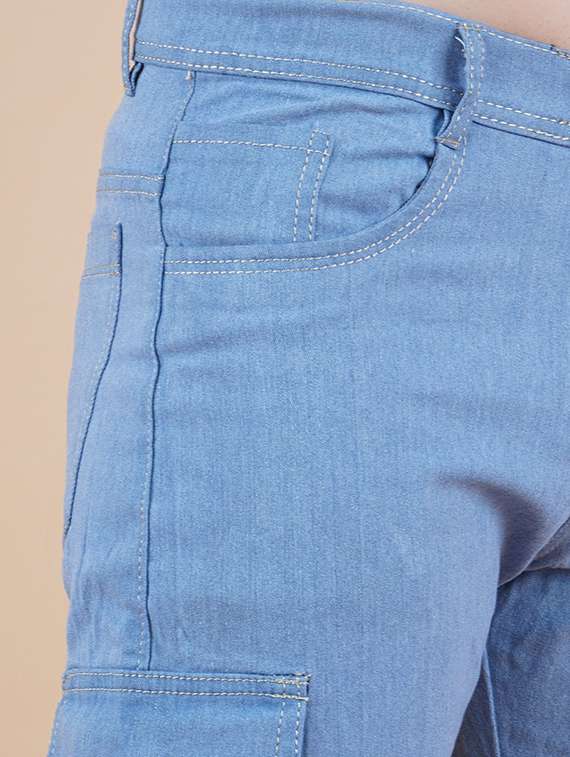 men solid mid rise regular fit cargo - 22241164 -  Standard Image - 3