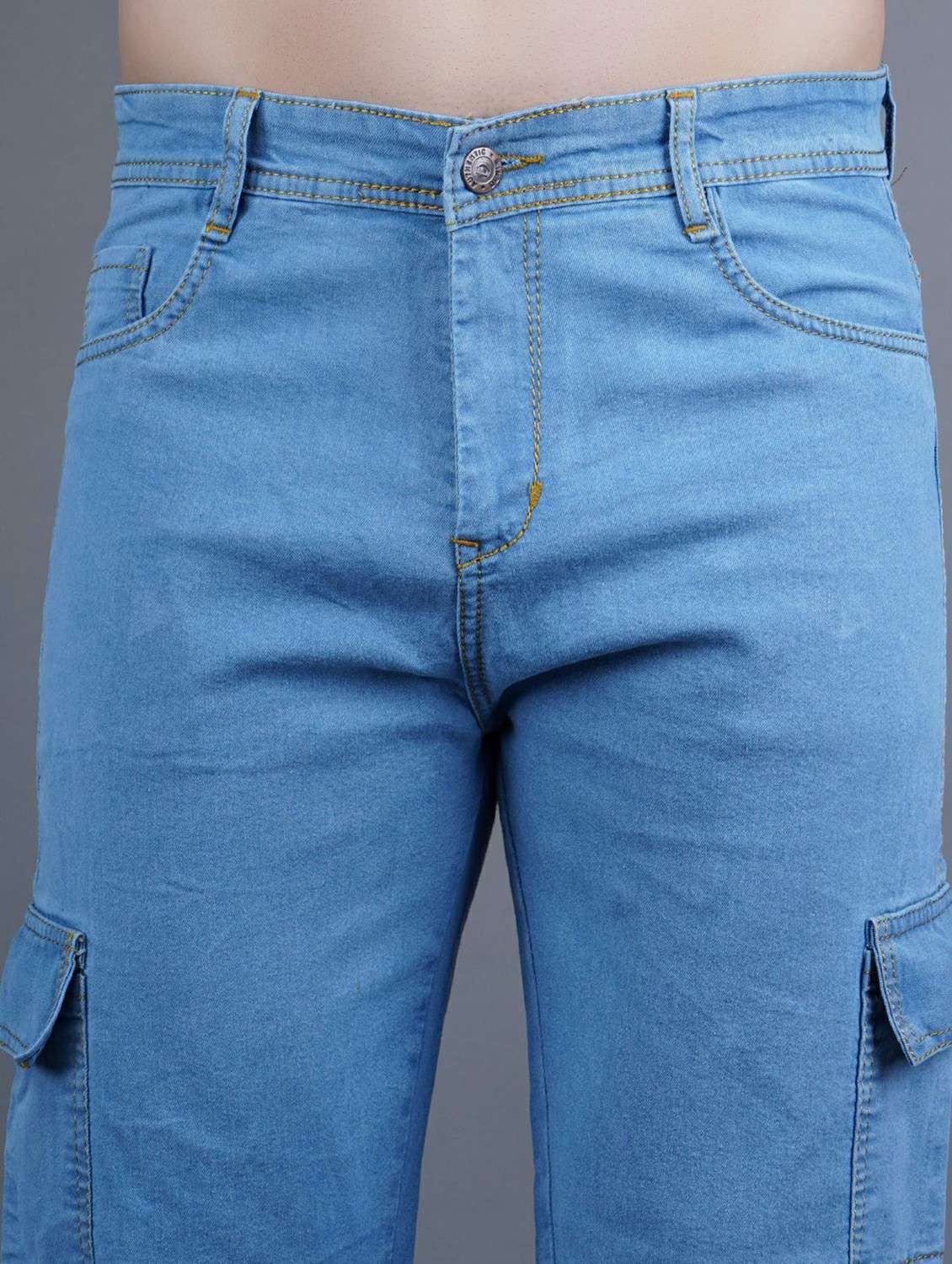 men solid mid rise regular fit cargo - 22241165 -  Standard Image - 3