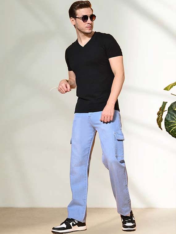 men washed mid rise relaxed fit cargo - 22241169 -  Standard Image - 3