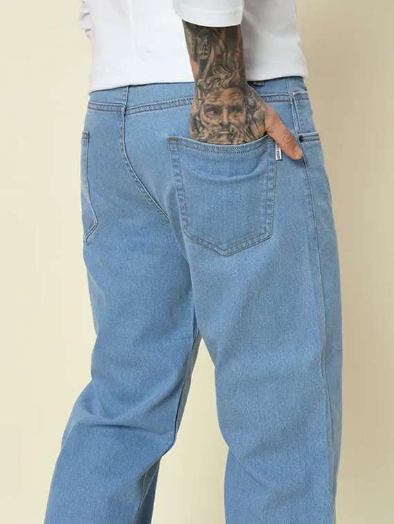men plain mid rise relaxed fit jeans - 22241189 -  Standard Image - 3
