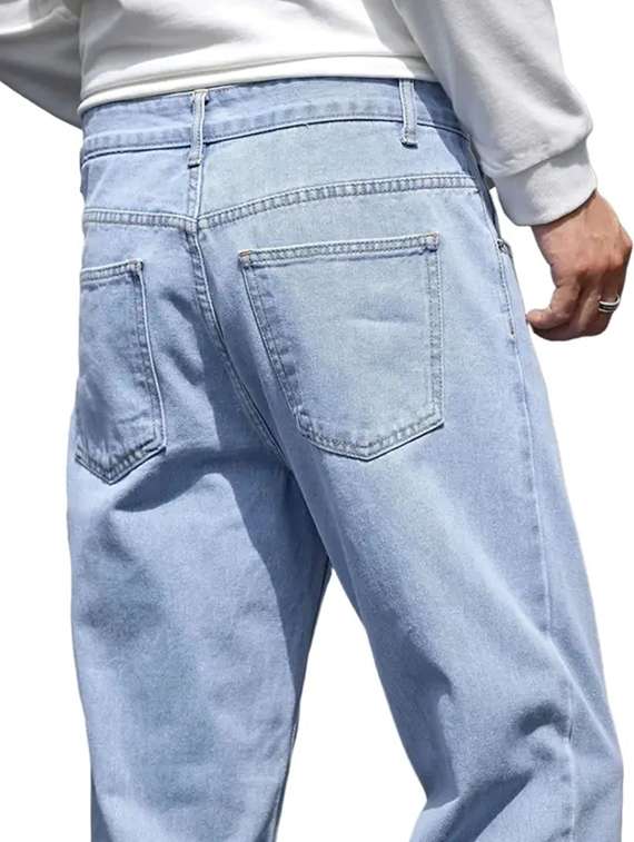 men plain mid rise relaxed fit jeans - 22241200 -  Standard Image - 3