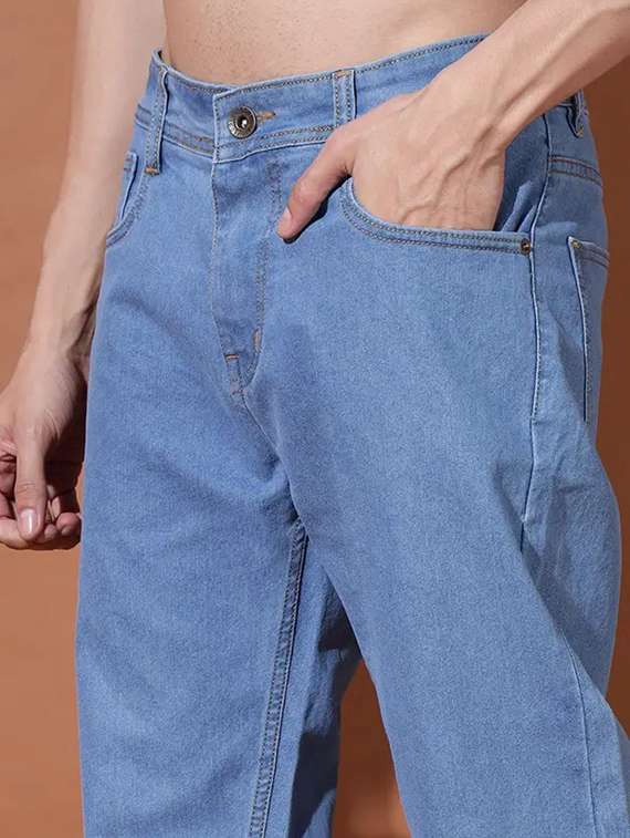 men plain mid rise relaxed fit jeans - 22241205 -  Standard Image - 3