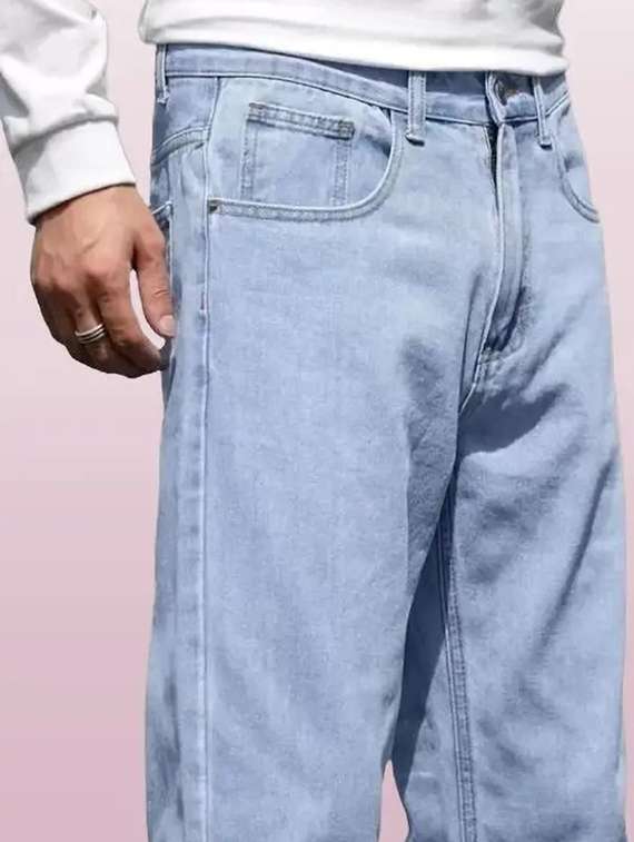 men plain mid rise relaxed fit jeans - 22241212 -  Standard Image - 3