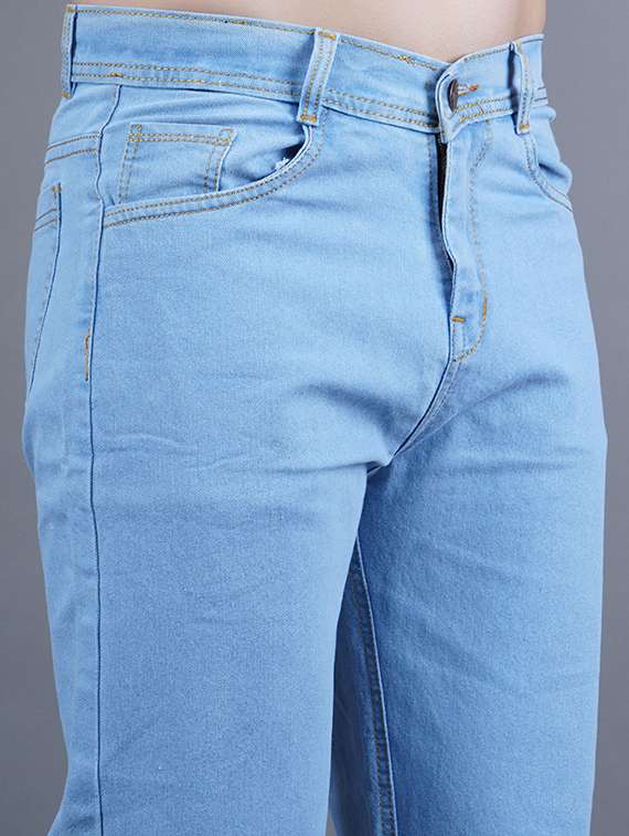 men plain mid rise straight fit jeans - 22241220 -  Standard Image - 3