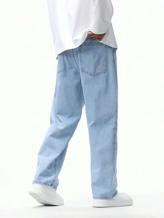 men plain mid rise relaxed fit jeans - 22241240 -  Standard Image - 3