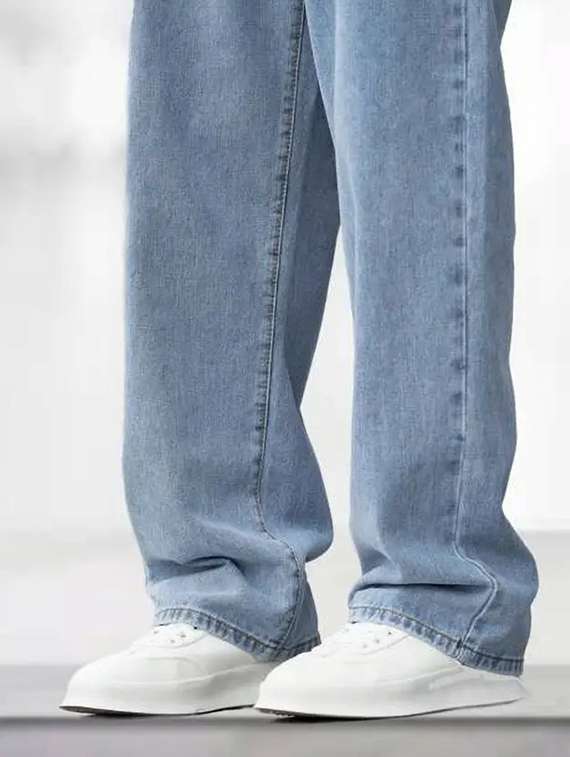 men plain mid rise relaxed fit jeans - 22241242 -  Standard Image - 3