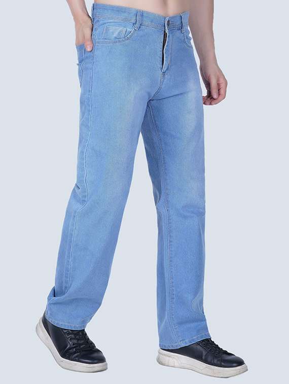men washed mid rise relaxed fit jeans