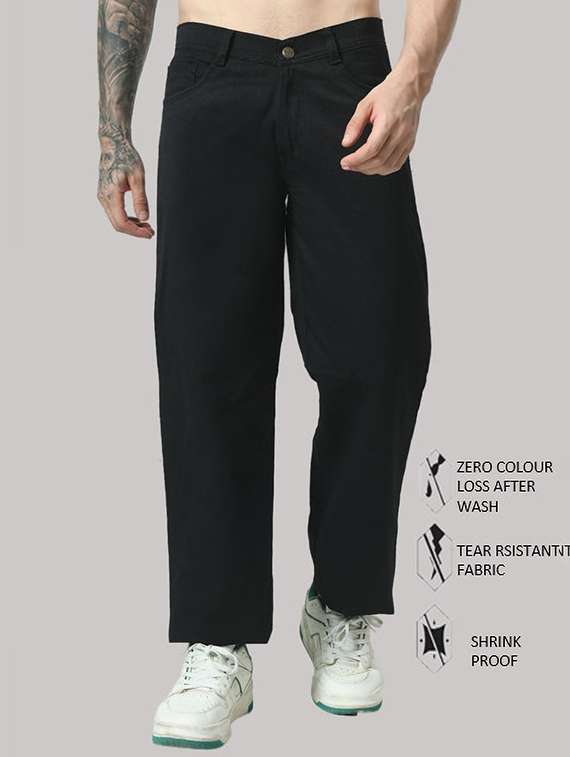 men plain mid rise relaxed fit jeans - 22241306 -  Zoom Image - 0