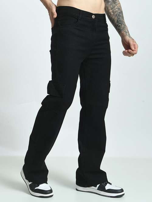 men solid mid rise regular fit cargo - 22241328 -  Standard Image - 0