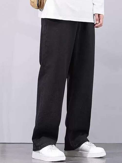 men plain mid rise baggy jeans - 22241375 -  Standard Image - 0