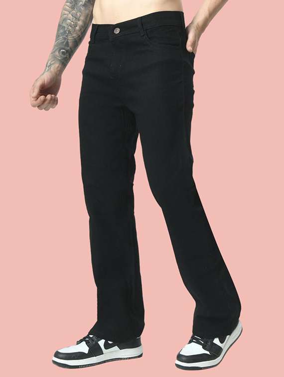 men plain mid rise relaxed fit jeans - 22241379 -  Zoom Image - 0