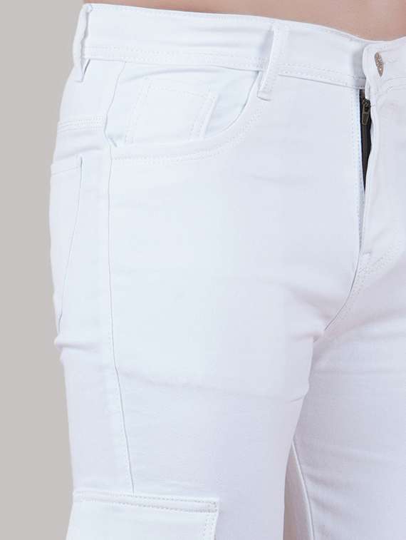 men solid mid rise regular fit cargo - 22241406 -  Standard Image - 3