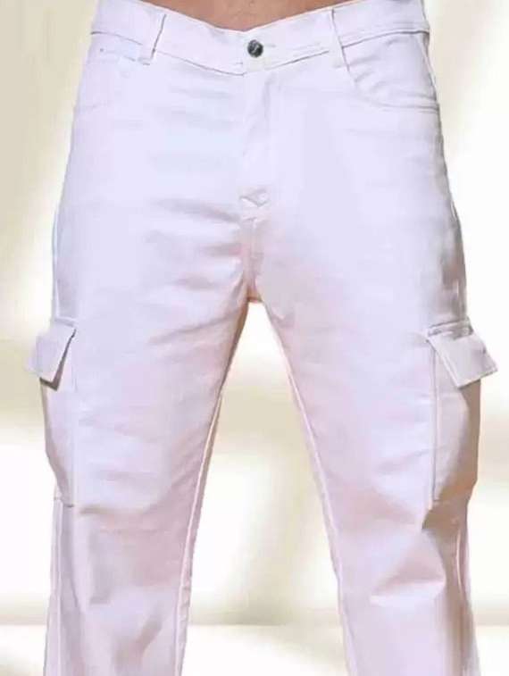 men solid mid rise relaxed fit cargo - 22241416 -  Standard Image - 3