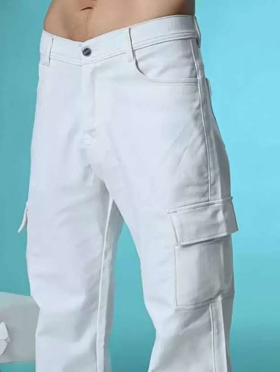 men solid mid rise relaxed fit cargo - 22241419 -  Standard Image - 3