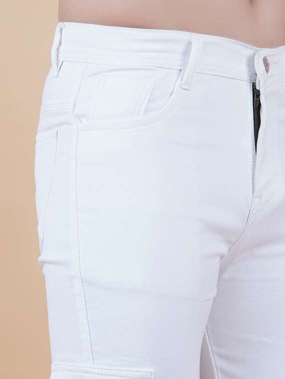 men solid mid rise regular fit cargo - 22241422 -  Standard Image - 3