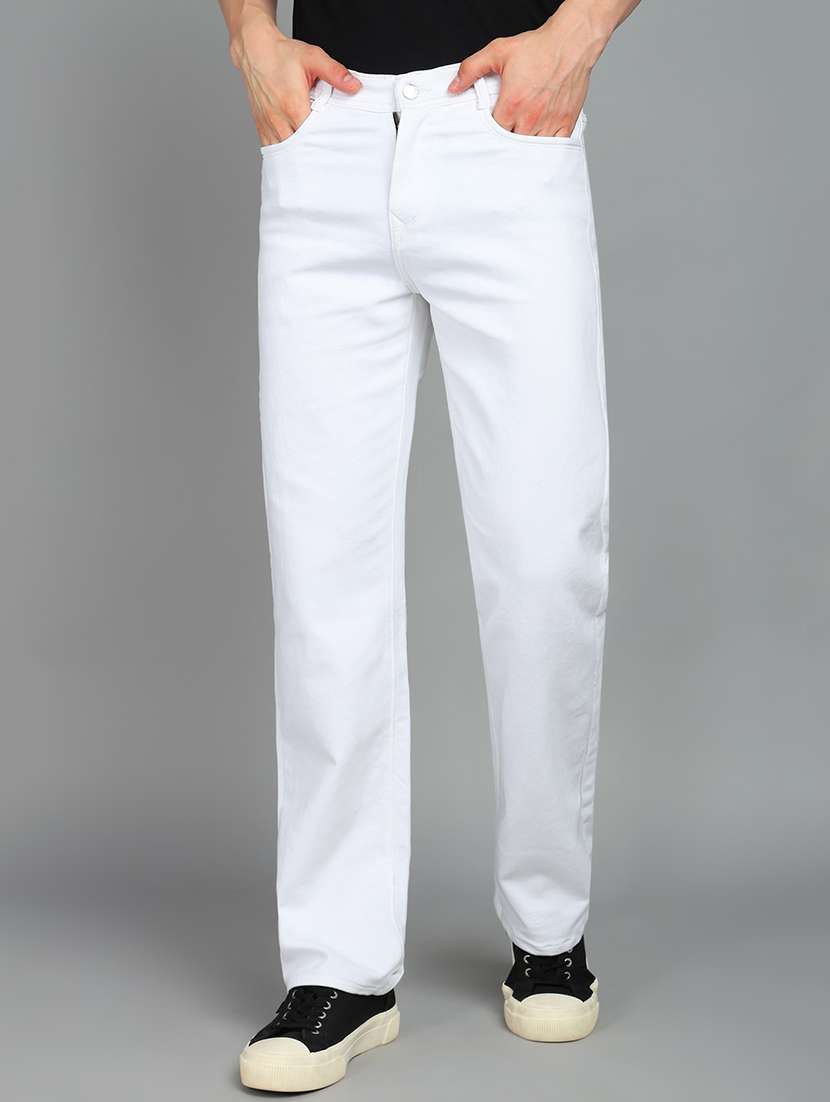 men plain mid rise relaxed fit jeans