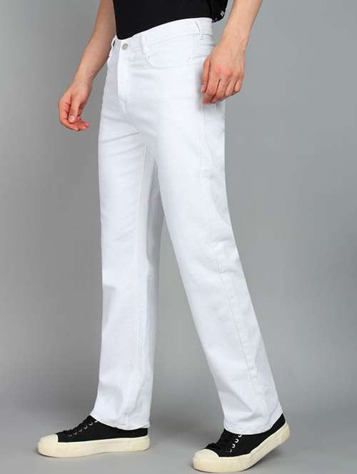 men plain mid rise straight fit jeans - 22241437 -  Standard Image - 0