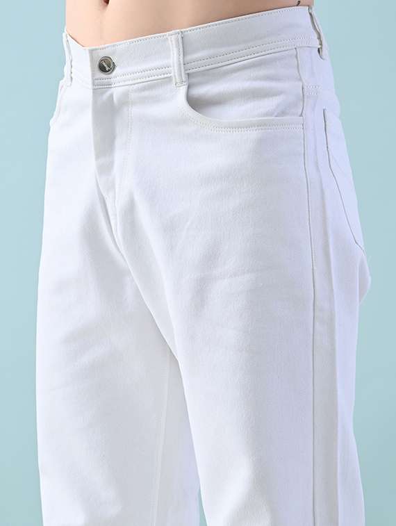 men plain mid rise straight fit jeans - 22241444 -  Standard Image - 3