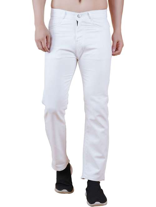 men plain mid rise straight fit jeans - 22241446 -  Standard Image - 0
