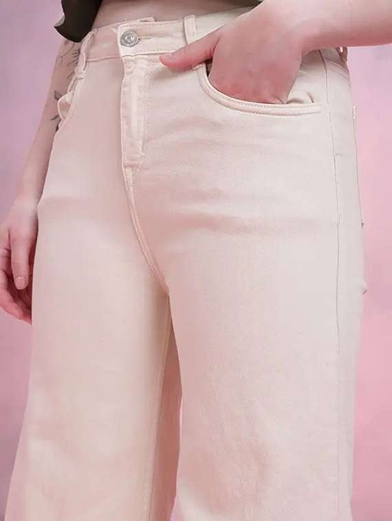 women solid mid rise wide leg jeans - 22241473 -  Standard Image - 3