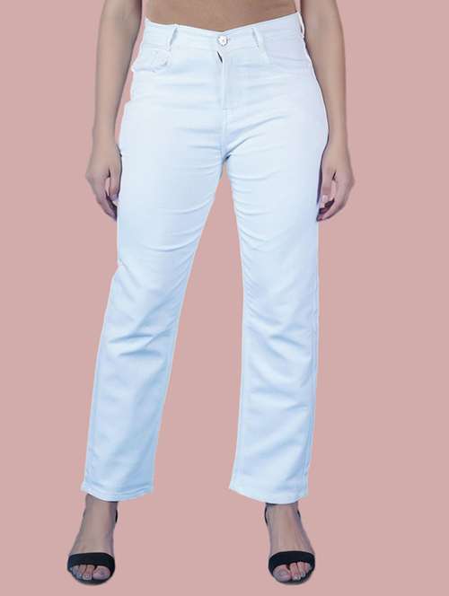 women solid mid rise straight fit jean - 22241589 -  Standard Image - 0