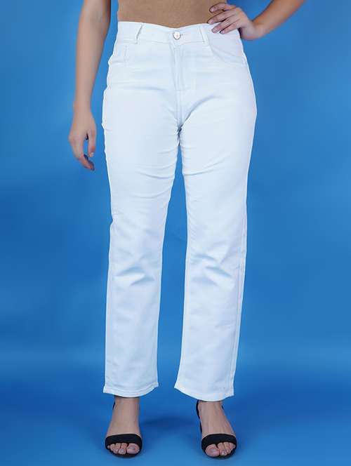 women solid mid rise straight fit jean - 22241595 -  Standard Image - 0