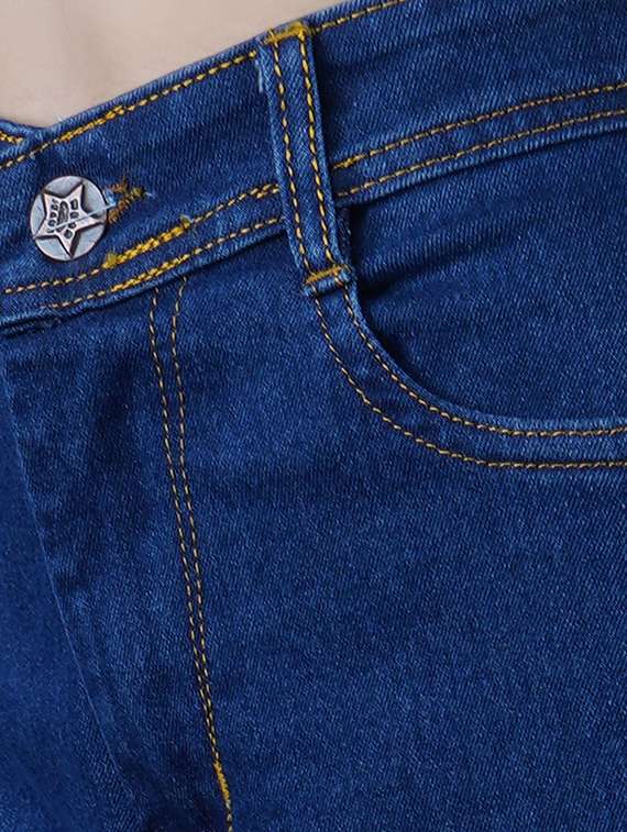 women solid high rise denim cargo - 22241632 -  Standard Image - 3