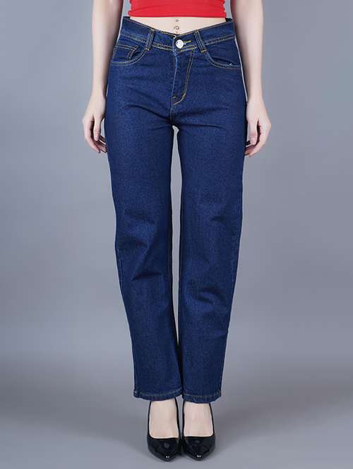 women solid mid rise straight fit jeans - 22241671 -  Standard Image - 0